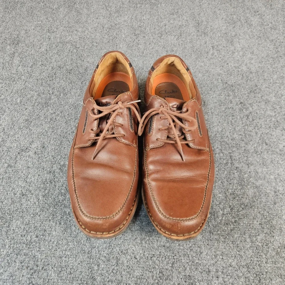 Clarks 1825 Mens Brown Leather Moc Toe Oxford Lace Up Shoes 26101183 Size 11M